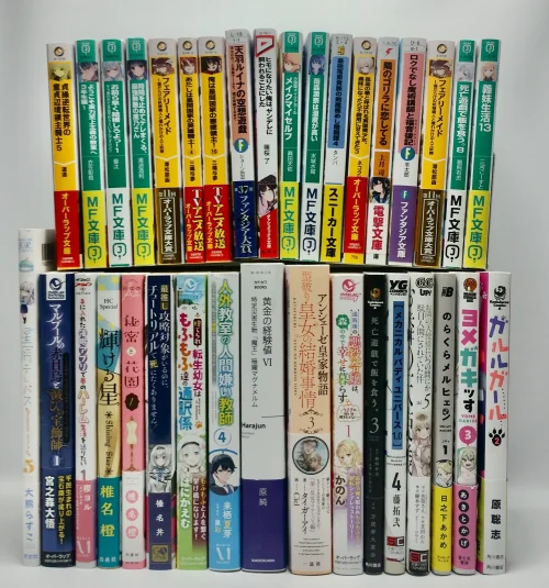 茨城県水戸市より買取したライトノベル・文庫・コミックの一部（MF文庫J・オーバーラップ文庫）